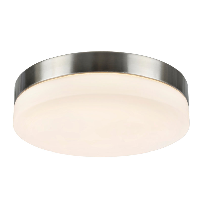 Glass LED Flush Mount, Satin Nickel