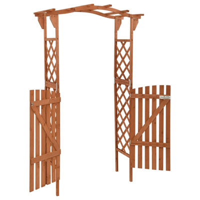 Pergola Brown Solid Firwood and Solid Pine Wood Medium Outdoor Garden Arbour Structure