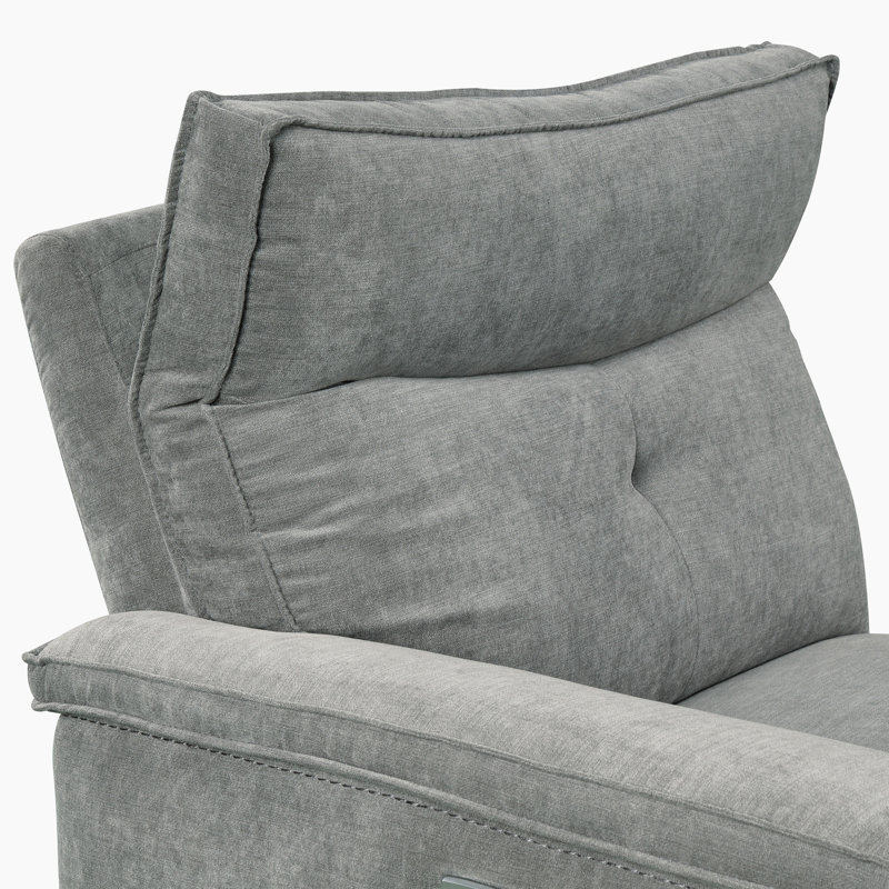 Canapé modulaire inclinable 6 pièces Achernar, Orienté à gauche (vu de face), Mélange de polyester gris foncé