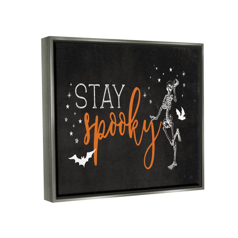 «Stay Spooky Skeleton» encadré sur bois par Lux + Me Designs, impression, H 17 po x l 21 po x P 1,7 po