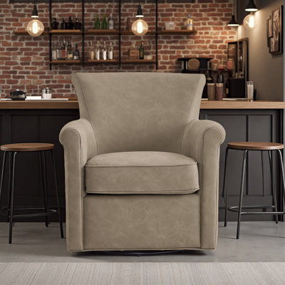 Fauteuil d'appoint pivotant en similicuir