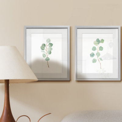Eucalyptus doux, ensemble de 2 reproductions d’art graphique encadrées sur papier