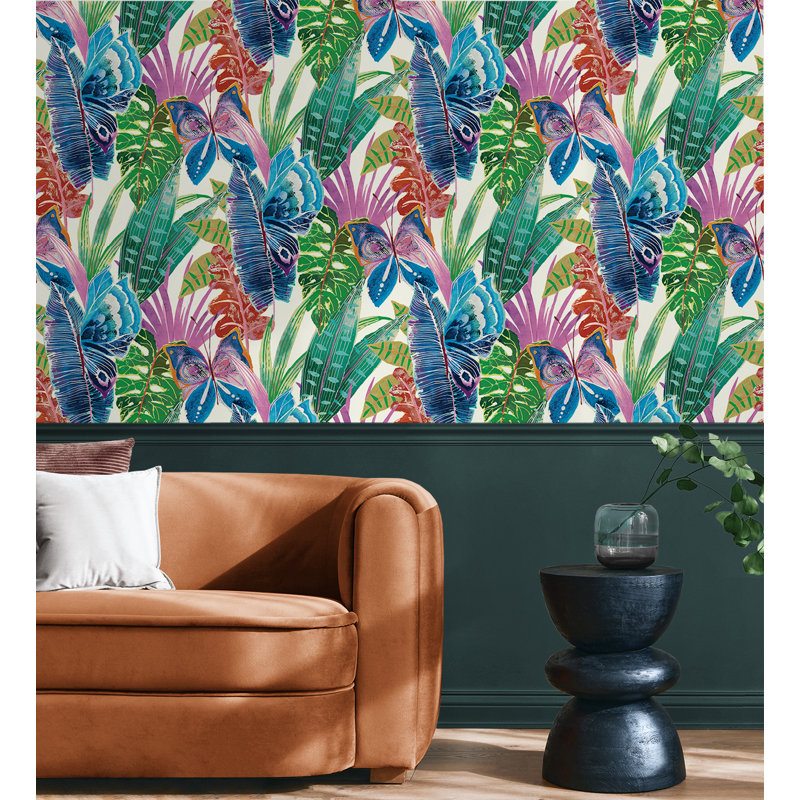 Floral Vinyl Peel & Stick Wallpaper Roll, White