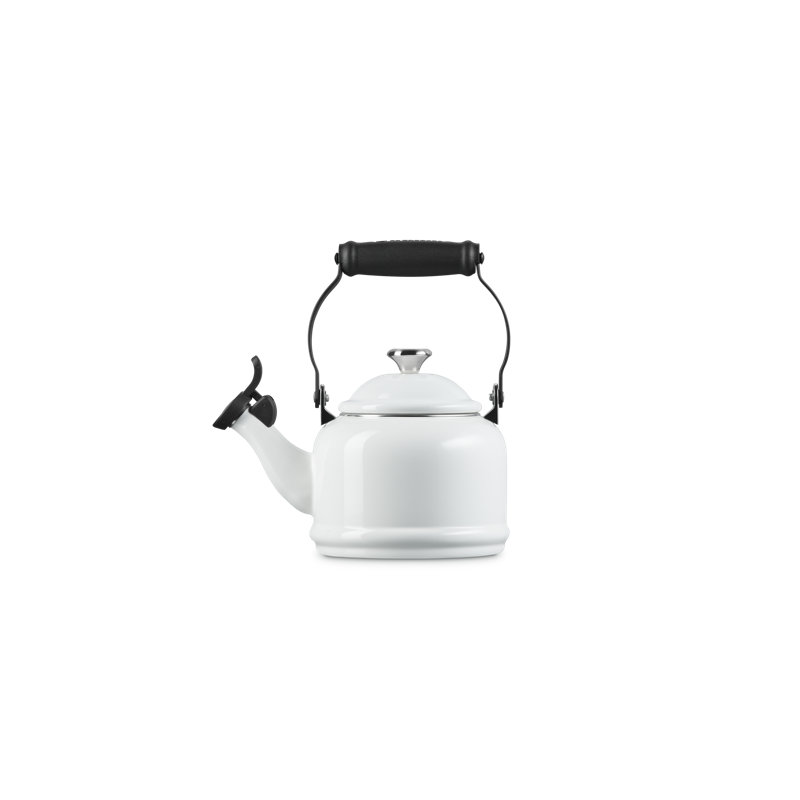 Demi 1.25 Qt. Enamel on Steel Tea Kettle, White