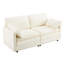 Canapé modulaire 2 places 69 po avec coussins en chenille de 22 po et 2 coussins décoratifs beige - format compact pour appartement, salon, chambre à coucher