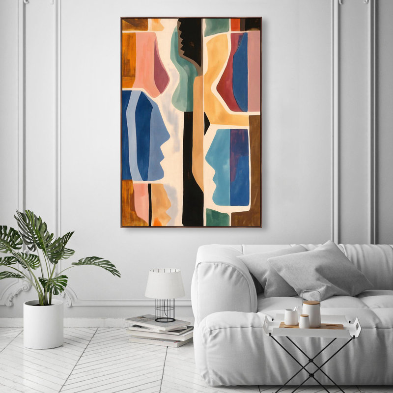 Oliver Gal Vibrant Connections II Abstract - Heavy Gel Top Coat Framed Canvas Art, 55" H x 37" W, Brown