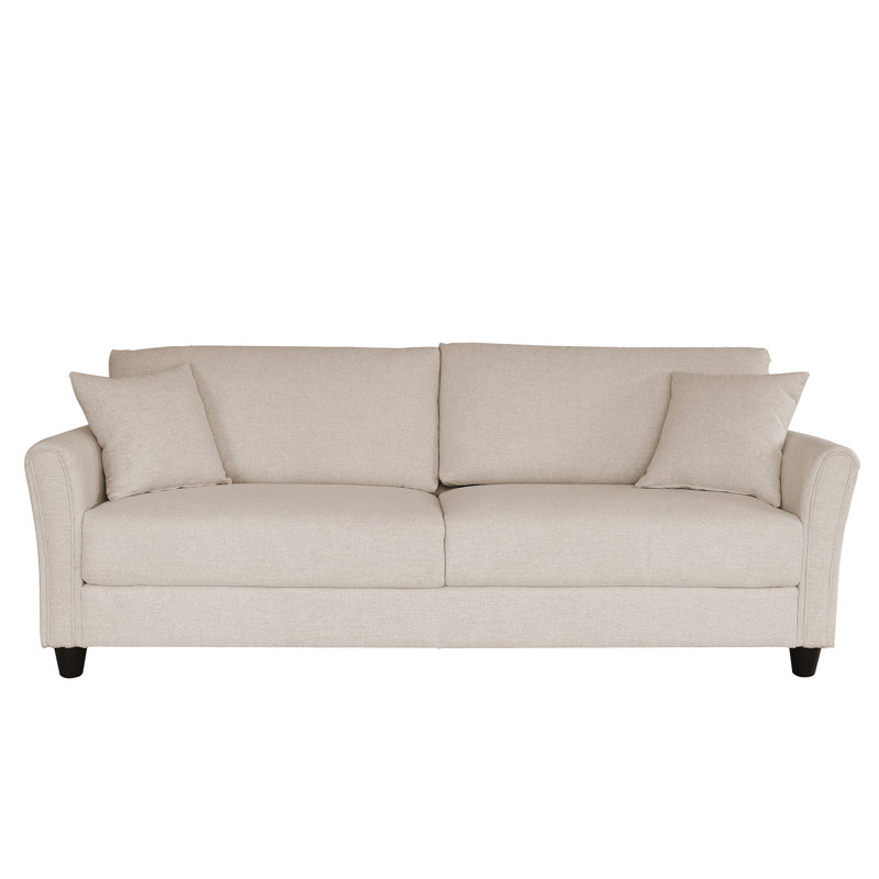 Leyi Upholstered 84'' Sofa, Beige 100% Linen