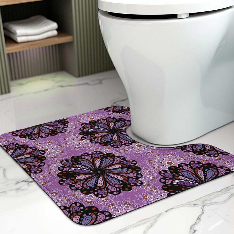 Tapis de salle de bain mauve 