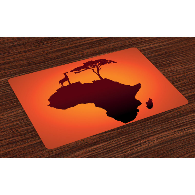 Mccollough African Safari Map with Continent Placemat