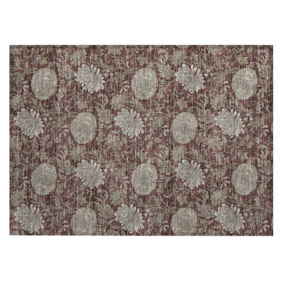 Washable Floral Indoor / Outdoor Rug