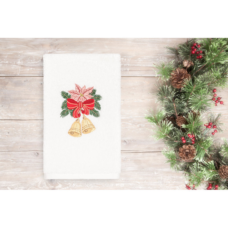 Christmas Midweight Hand Towel, White