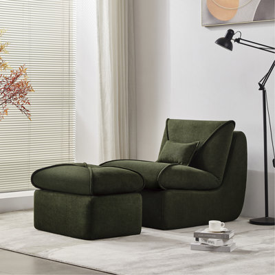 Méridienne compressée avec repose-pieds, canapé moderne pour les petits espaces, canapé rembourré confortable pour le salon, la chambre à coucher ou le studio