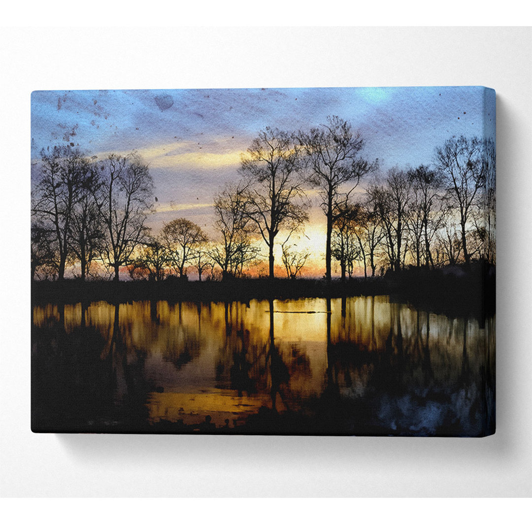 Woodland Lake At First Light - Kunstdrucke auf Leinwand