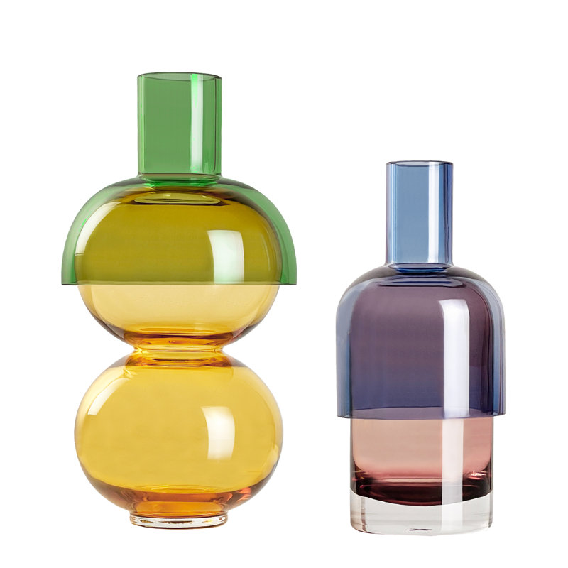 Petit ensemble Fusion Cherry - Vase, Jaune/ bleu/ vert/ rose