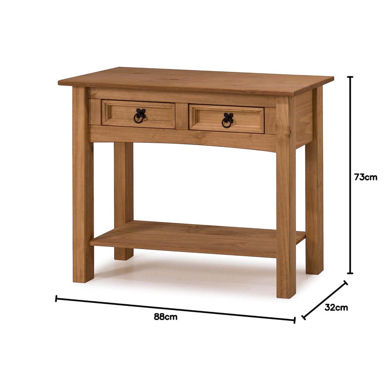 Annam Solid Wood Console Table, 73cm H x 88cm W x 32cm D, Brown