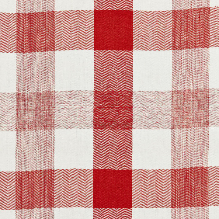 Chatham Westport Linen Plaid Fabric, Coral