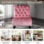 Fauteuil en velours rose doux pour les espaces de vie - Bureau sans accoudoirs confortable et rembourré de mousse-57988912
