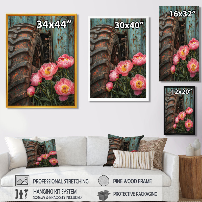 Bovey - Décoration murale florale, H 32 po x l 24 po, Toile tendue, Ne s'applique pas