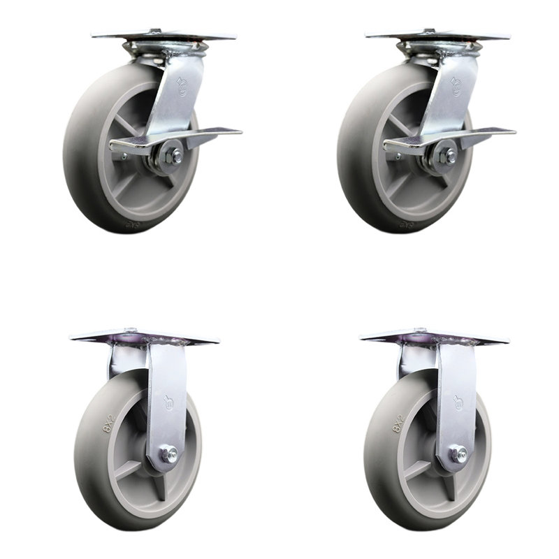 4-Piece Thermoplastic Rubber Caster Set
