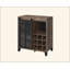 Armoire à vin en verre obscur, chêne rustique et finition noire