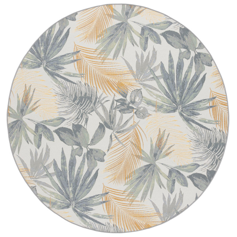 Alyena Performance Performance Floral Indoor/Outdoor Area Rug, Round 6'7"