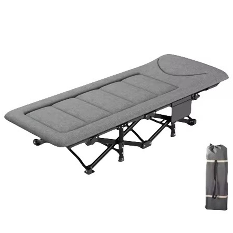 Portable Folding Bed With Side Bags For Outdoor Camping