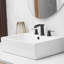 8 po Robinet pour salle de bain à 2 poignées Waterfall avec drain escamotable noir mat-110222565