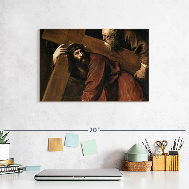 Leisha Christ portant la croix 1560, H 8 po x l 12 po