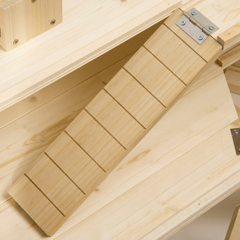 Cage à hamster en bois pour petits animaux PawHut, Naturel