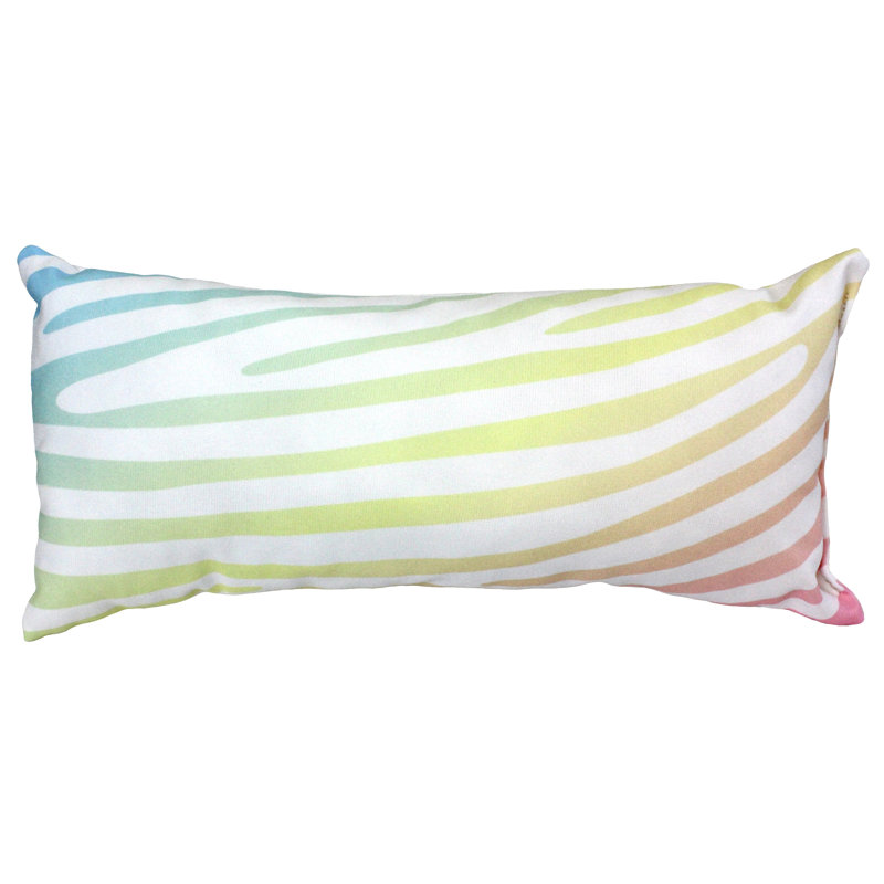 Animal Print Reversible Throw Pillow, Pastel Gradient/White