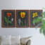 «Midnight Tulip IV», ensemble de 3 peintures sur toile encadrées-1117917248-1117917251