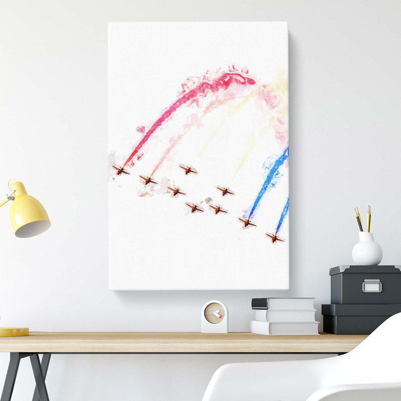 The Red Arrows - Wrapped Canvas Painting, 60cm H x 40cm W x 3cm D