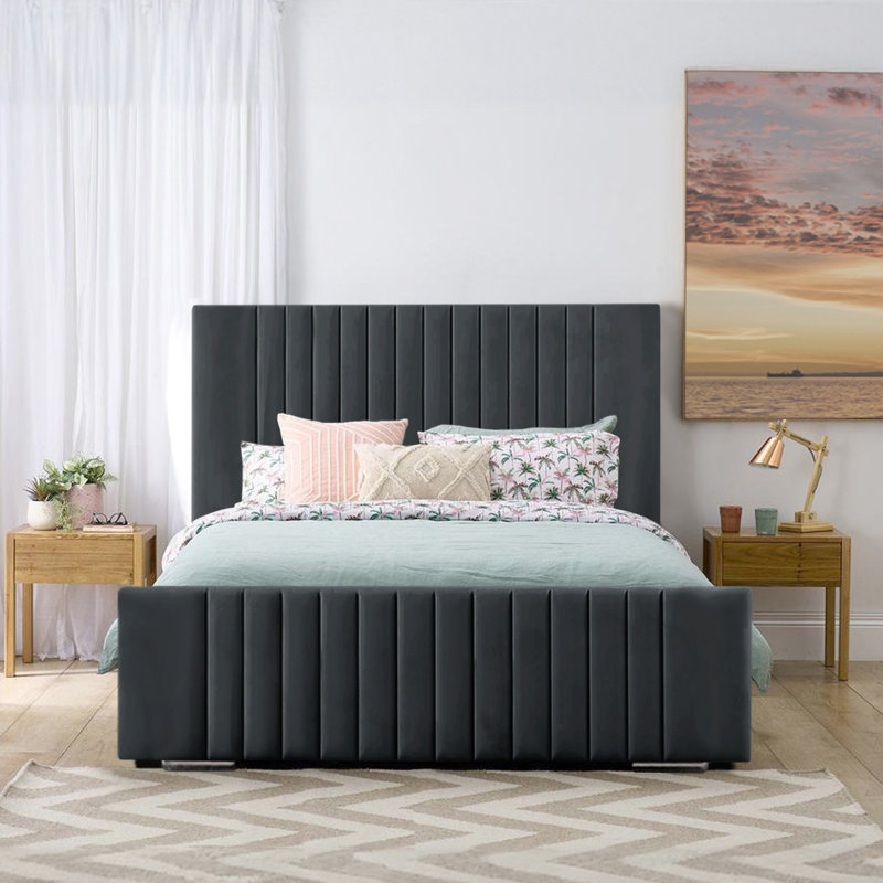 Aerys Upholstered Bed, Double (4'6), Steel