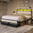 Tryston Queen Bed Frame With Led Lights & 2 Storage Drawers, White-1925215924-1879529344