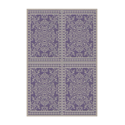 Tapis de zone mauve à motifs Bohy