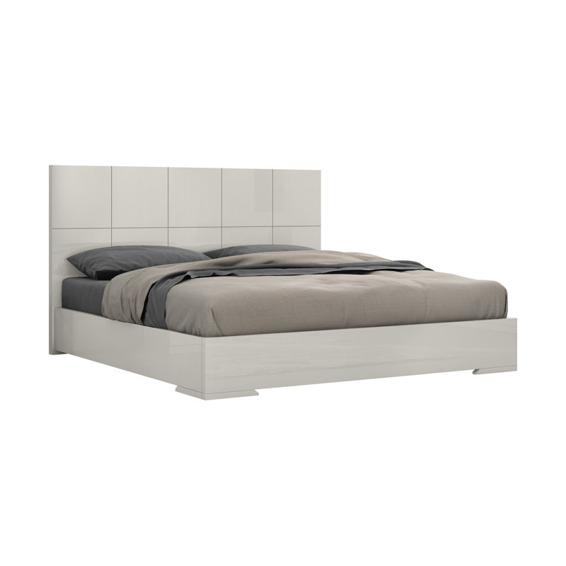 Unfinished Platform Bed, King, Light Gray