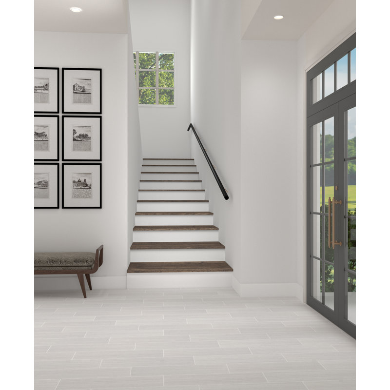 Fabrique 6" x 24" Porcelain Wood look Tile, White