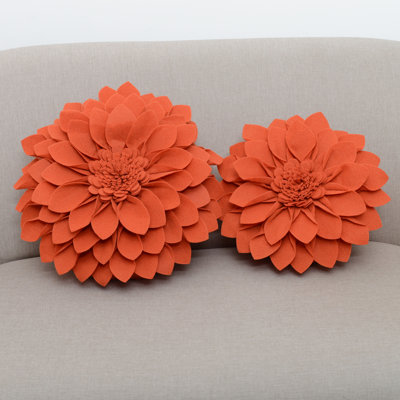 Fleur De Jardin Collection Ruffled Throw Pillow
