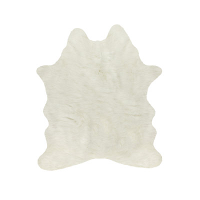 Shela Faux Cowhide White Area Rug