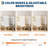 Modern Vanity Desk with LED Mirror & Adjustable Lighting, Makeup Table with 4 Drawers, Storage Shelves, Power Outlet, Stool, Hair Dryer Holder – Bedroom Dressing Table, Natural Wood and White