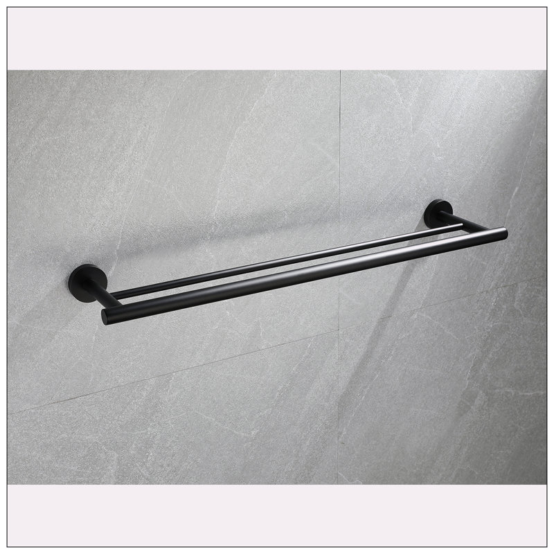 Barre à serviettes 23,6 po, Noir mat
