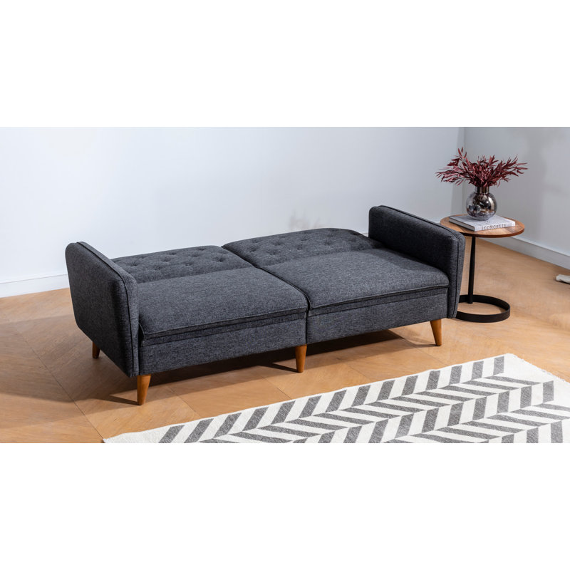 Ensemble de salon inclinable 2 pièces Audette, 100 % lin anthracite