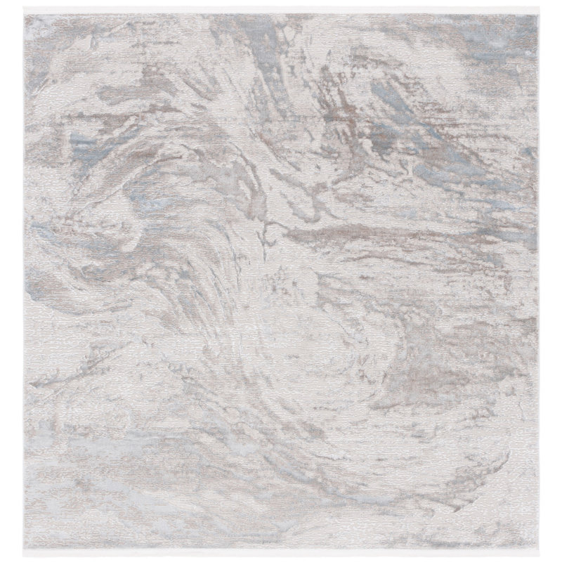 Tapis abstrait Platinum Performance, Carré 6 pi 7 po