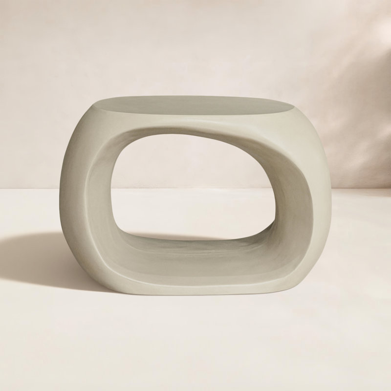 Trae 18'' Backless Outdoor Bar Stool, Cream