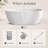 59" Glossy White Acrylic Geometric Diamond-Cut Freestanding Bathtub With Integrated Slotted Overflow And Center Drain - Modern Architectural Soaking Tub