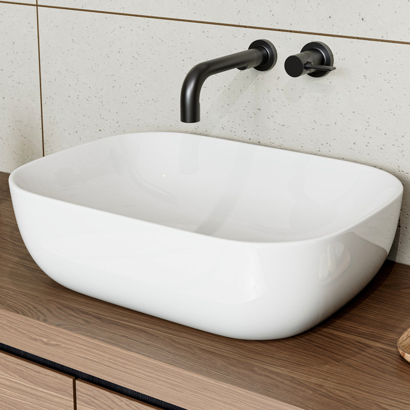 HOROW Basin 46mm L x 33mm W White Ceramic Oval Sink