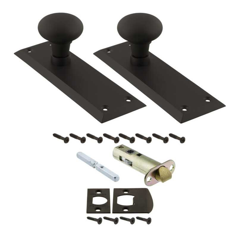 New York Plate with New York Door Knob, Oil-Rubbed Bronze, 2-3/4”