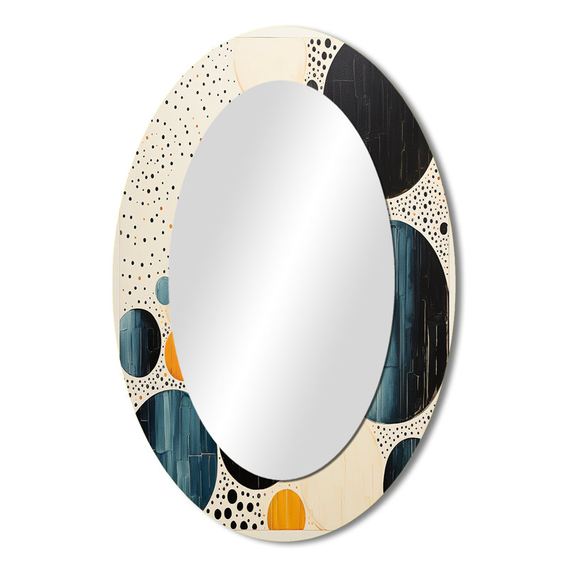 Miroir mural jaune moderne Mid Century, 36 po x 24 po