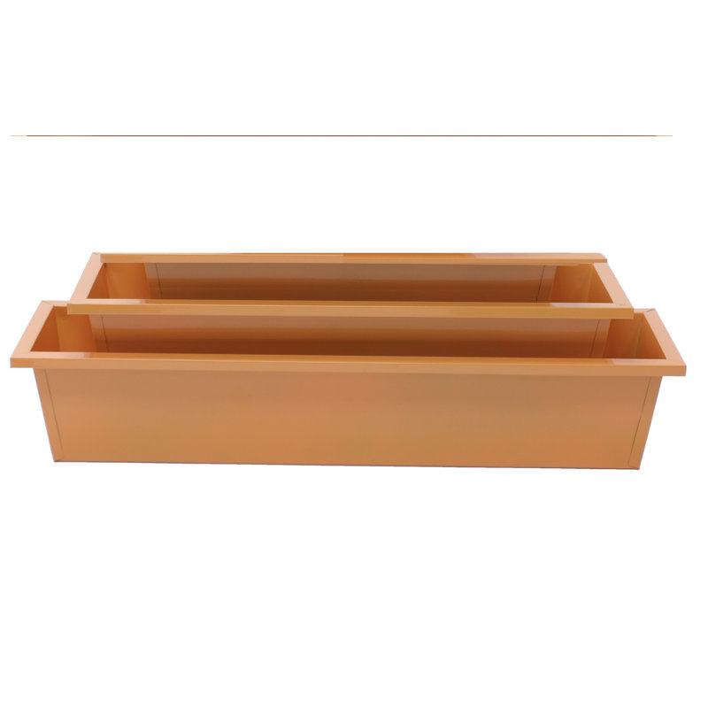 Enameled Galvanized Steel Indoor/Outdoor Rectangle Window Box Planter,  Set Of Two., Blue, 7" H x 23.5" W x 7" D