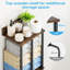 Porte-serviettes mural pour salle de bain avec tablette de rangement en bois, porte-serviettes en métal 3 barres
